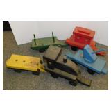 Hand crafted wooden toy railroad train