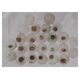 25 antique watch crystals, assorted sizes