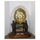 Antique Ansonia Crystal Palace figural clock with