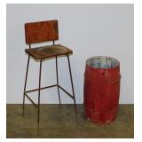 Antique wood nail keg 10" x 18" - Handmade wood &