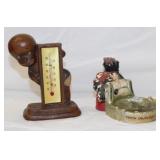 1949 Black Americana desk thermometer, 5" tall -