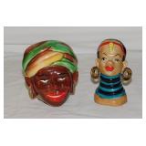 Vintage Blackamoor Nubian head vase - African S&P