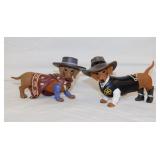 4 Hamilton Collection Cowboy Dachshund dogs -
