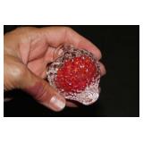 3 glass paperweights: Stunning Levay Strawberry,