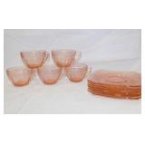 Adam pattern pink Depression glass: