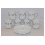 8 Corelle Garden Portrait teacups & saucers