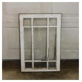 Vintage 9 pane framed window w/ chippy white