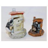 2 vintage ceramic Boy In The Outhouse figurines:
