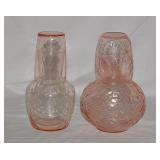 Lovely Morgantown Pink Palm Optic glass tumble up
