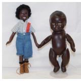 Antique composition Black Americana baby doll, 9"