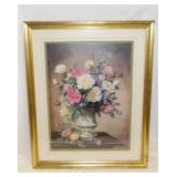 Still life Roses print by Albert Williams, framed,
