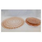 6 vintage Pink Depression glass: Jeannette glass