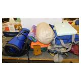Vintage fishing cushions & equipment: Stearn