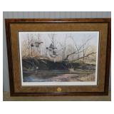 Ducks Unlimited Up The Creek-Wood Ducks print,