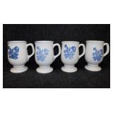 4 Pfaltzgraff Yorktowne blue Irish coffee mugs