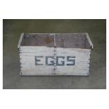 Primitive wooden egg crate box, 26" x 12" x 12"