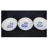 3 Pfaltzgraff Yorktowne blue serving bowls,