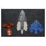 3 antique crystal perfume bottle stoppers,