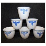 6 Pfaltzgraff Yorktowne blue custard cups, 3" tall