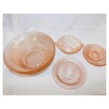 Vintage Pink Depression Federal glass Diana swirl
