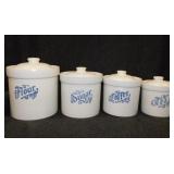 Pfaltzgraff Yorktowne blue kitchen canister set: