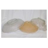 3 antique glass ceiling light lamp shades,