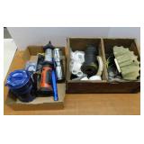 Camping flashlights & Antique wood box: Black &