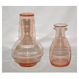 Antique Dunbar pink Depression glass tumble up