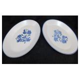 2 Pfaltzgraff Yorktowne blue platters, 14" wide