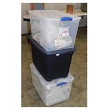3 storage totes w/ lids