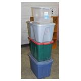4 storage totes w/ lids