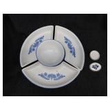 Pfaltzgraff Yorktowne blue: Relish tray set -
