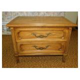 Mid Century French Provincial 2 drawer night stand