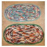 2 handmade oval rag rugs, 48" x 28" -