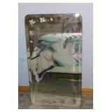 2 vintage wall mirrors: Etched, 18" x 32" -