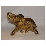 Solid brass elephant statue, 8.5" long