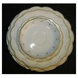 Antique W.H. Grindley scalloped china plates -