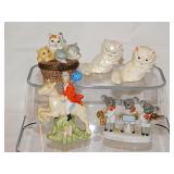 Miniature porcelain & resin animal figurines: