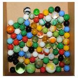 Vintage swirl glass marbles, some Uranium,