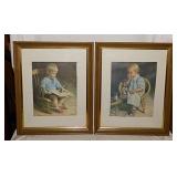 4 framed artwork pieces: Gary & Gretchen prints by