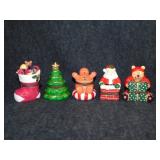 Set of 12 new porcelain Christmas trinket boxes in