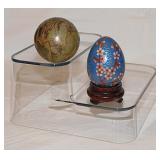 Natural bamboo jasper gemstone orb sphere -