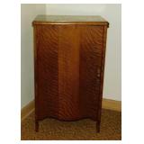 Antique tiger oak 4 shelf record cabinet,
