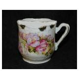 Antique Victorian floral porcelain shaving mug -
