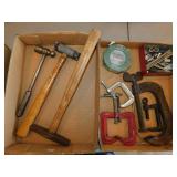 5 C-clamps - Keen Kutter tack hammer - Sockets &