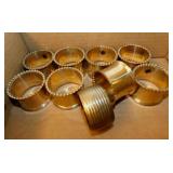 Set of 8 Mid Century brass napkin rings - One