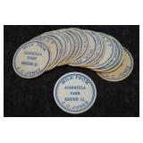 Vintage cardboard dairy milk & juice bottle caps: