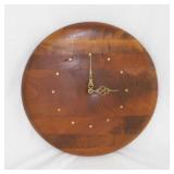 Hand crafted wood wall clock, 13" diameter