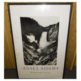 Ansel Adams Yellowstone Falls poster in frame,