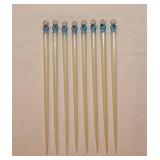 8 glass Asian Kokeshi doll chopsticks -